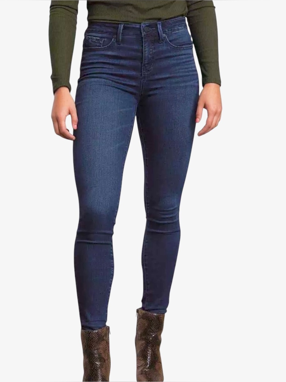 Buckle Black Curvy Mid-Rise Skinny Stretch Jeans Women’s 36 x 34 Dark Wash Chic